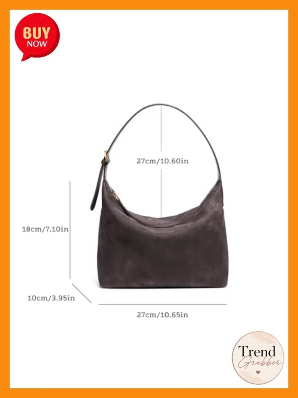 Faux Suede Hobo Bag for Women, Shoulder Crossbody Purse with 2 Adjustable